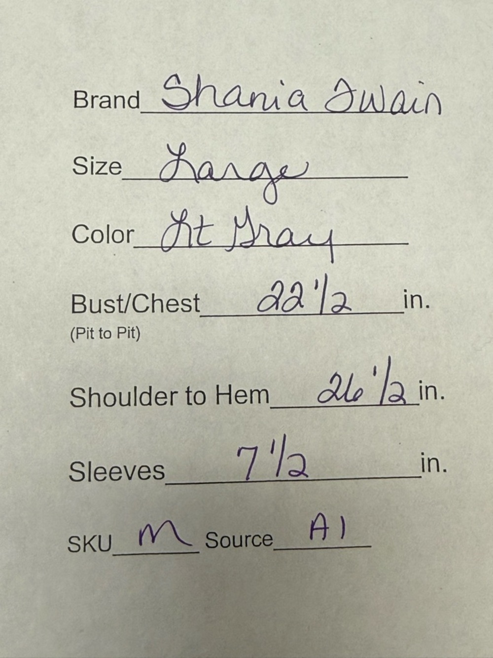 Shania Twain Graphic Tee Light Gray Country Music Shirt Large Casual Top - Picture 9 of 9